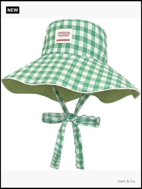 Reversible Plaid Wide Brim Sun Hat UPF 50+ Bucket Hat for Travel Beach Fishing main image 6